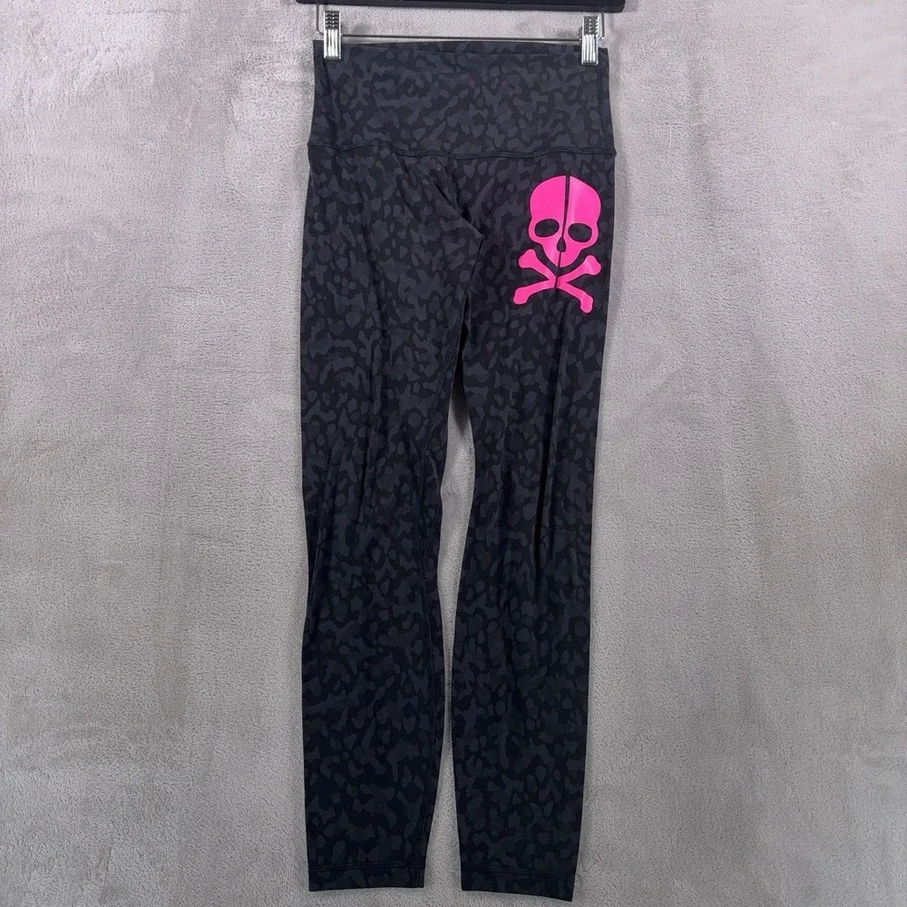 Lululemon Align Leggings Womens 6 Black Animal Print Performance Training